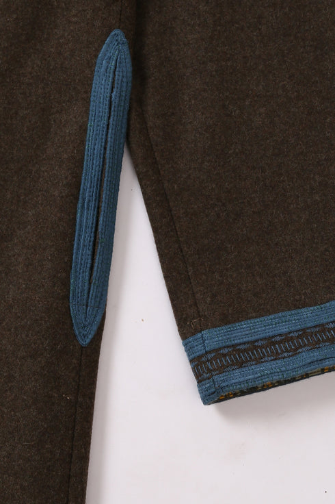 Embroidered coat in wool blend